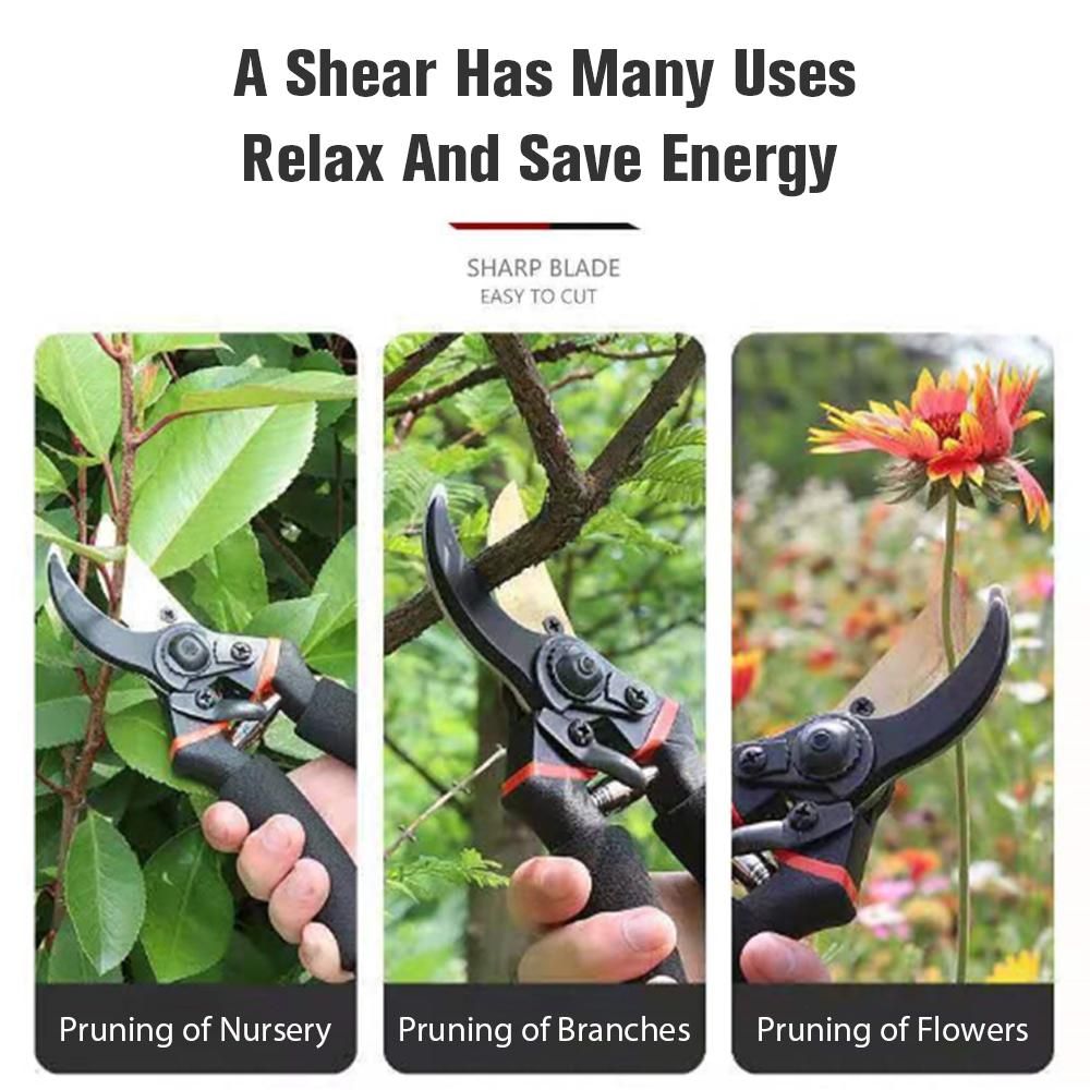 Garden Scissors High Hardness Thickened SK5 Steel Strong Cutting Thick Branch Pruning Fruit Trees Shears Multiple Purpose for Nursery Branches Flowers