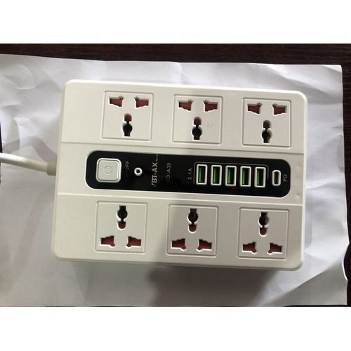 Extension Box - Surge Protector With 5-USB Port,6 PLUGS,1-PD