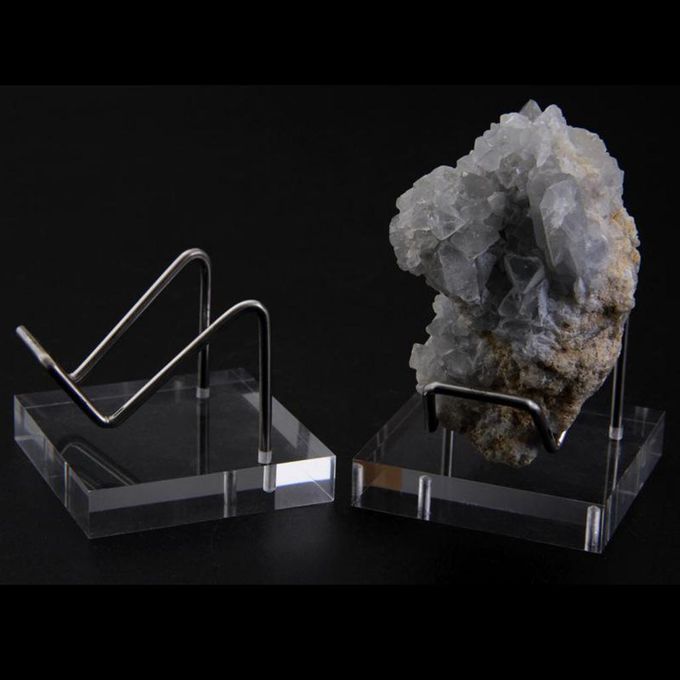 Set Of 4 Metal Arm Acrylic Display Stand Holder For Specimens Agate