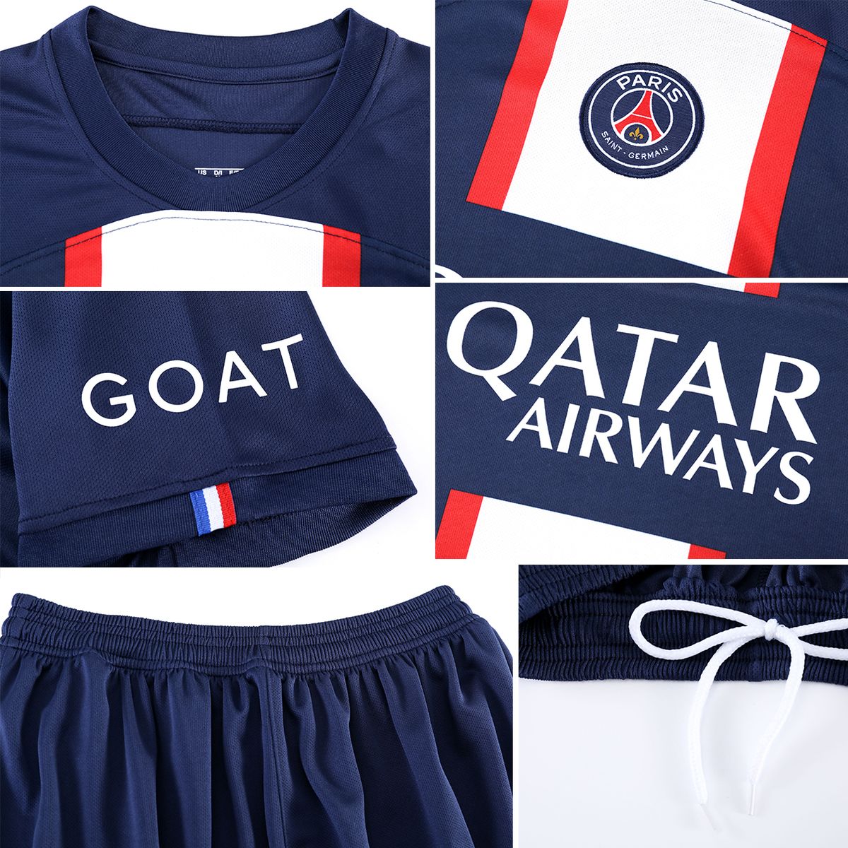 Messi Jersey, PSG Men's Football T-shirt Set, Navy Blue