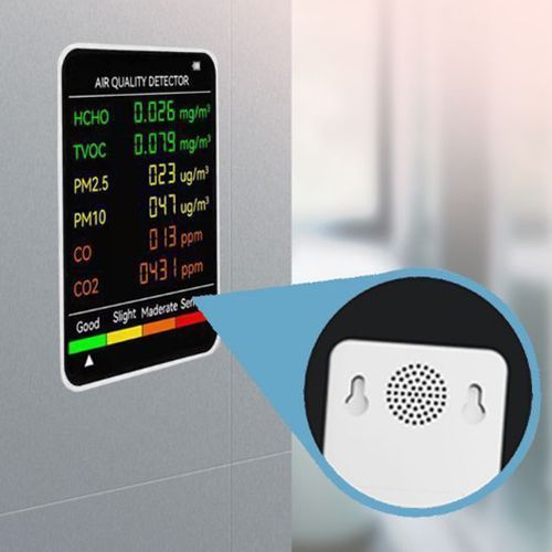 6-In-1 PM2.5+PM10+HCHO+TVOC+CO+CO2 Multifunctional Air Quality Detector