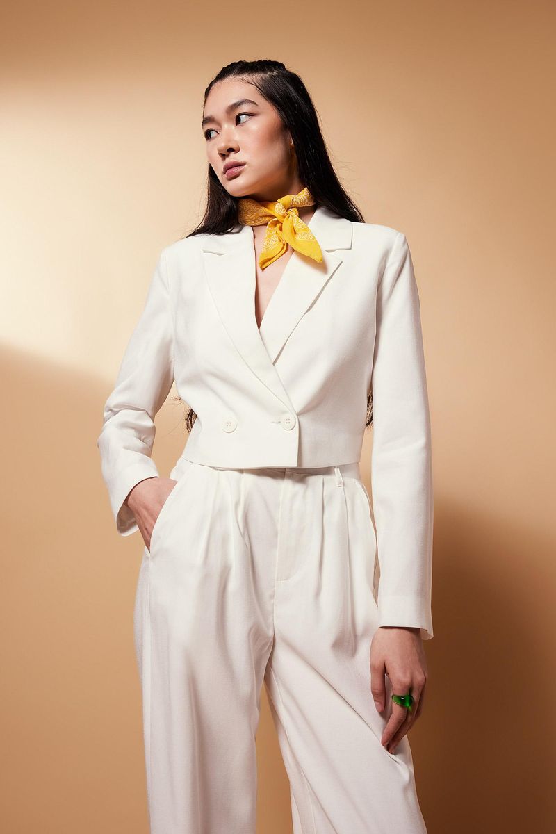 Woman Young Regular Fit Blazer - Ecru
