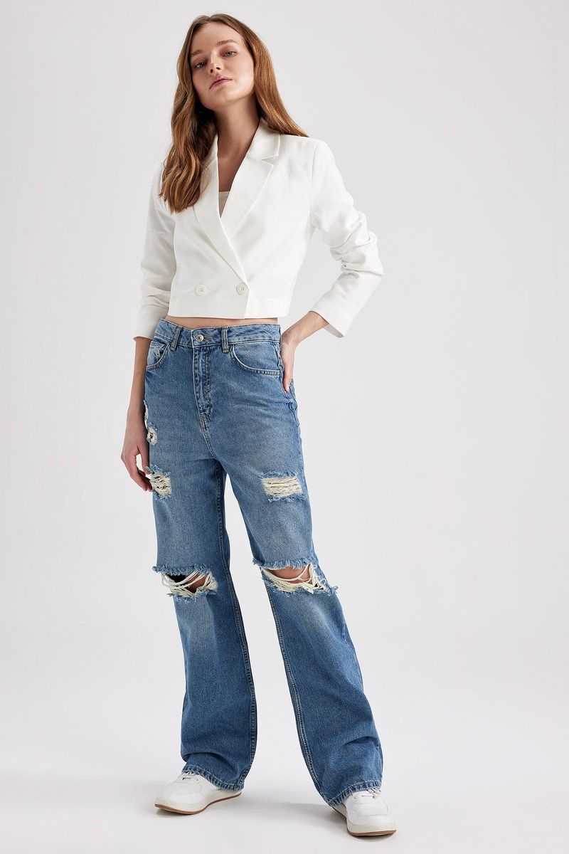Woman Young Regular Fit Blazer - Ecru