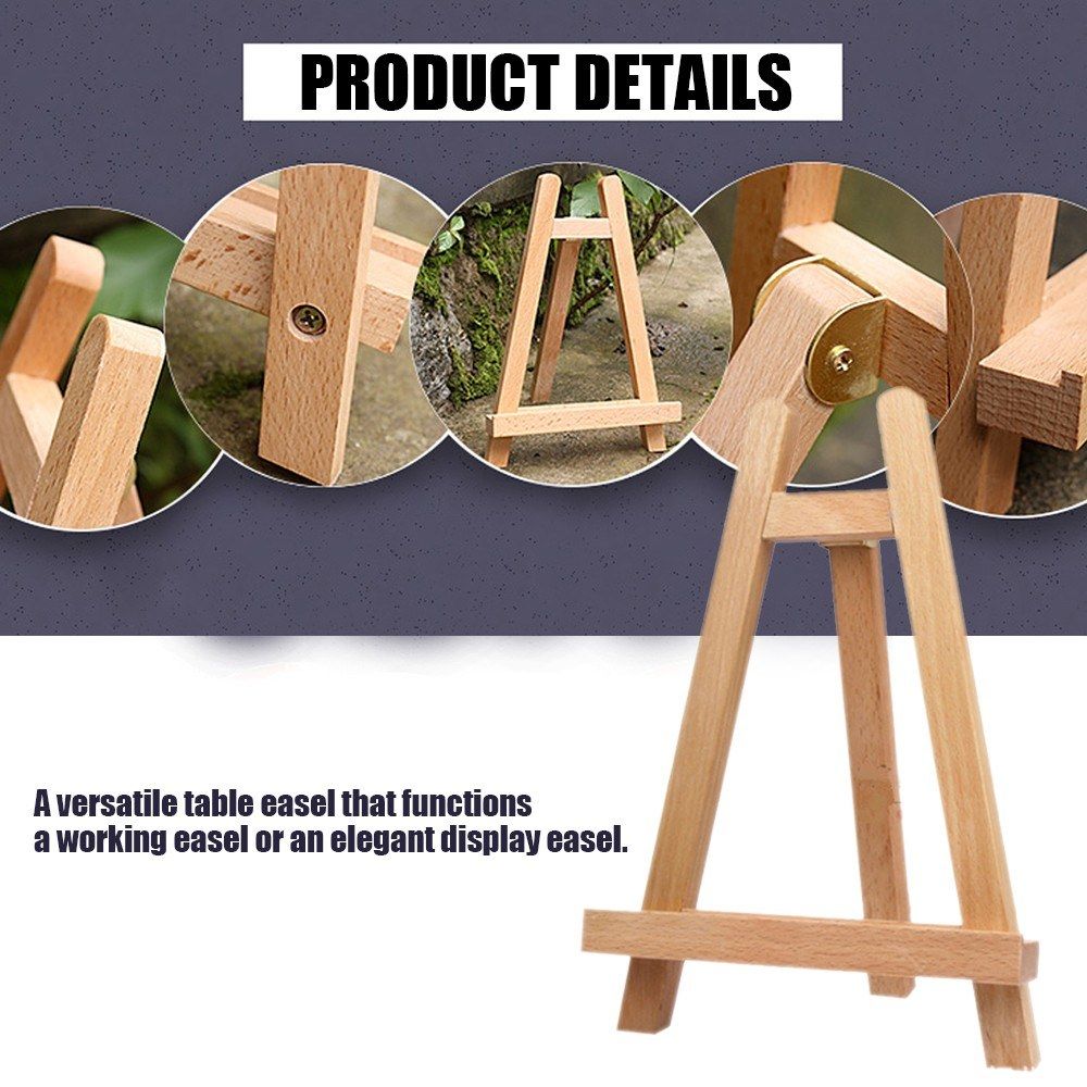 Small Tabletop Mini Wood Artist Frame Photo Painting Display