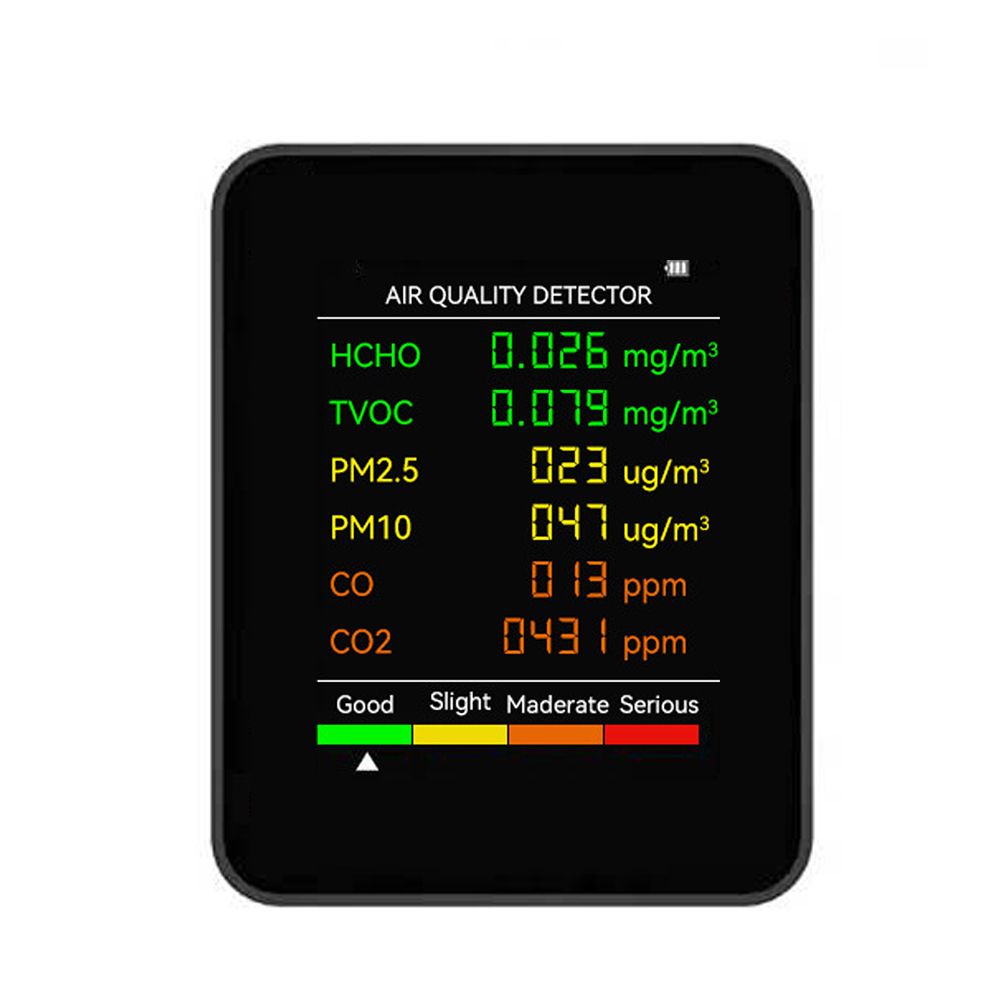 6 In 1 PM2.5 PM10 HCHO TVOC CO CO2 Multifunctional Air