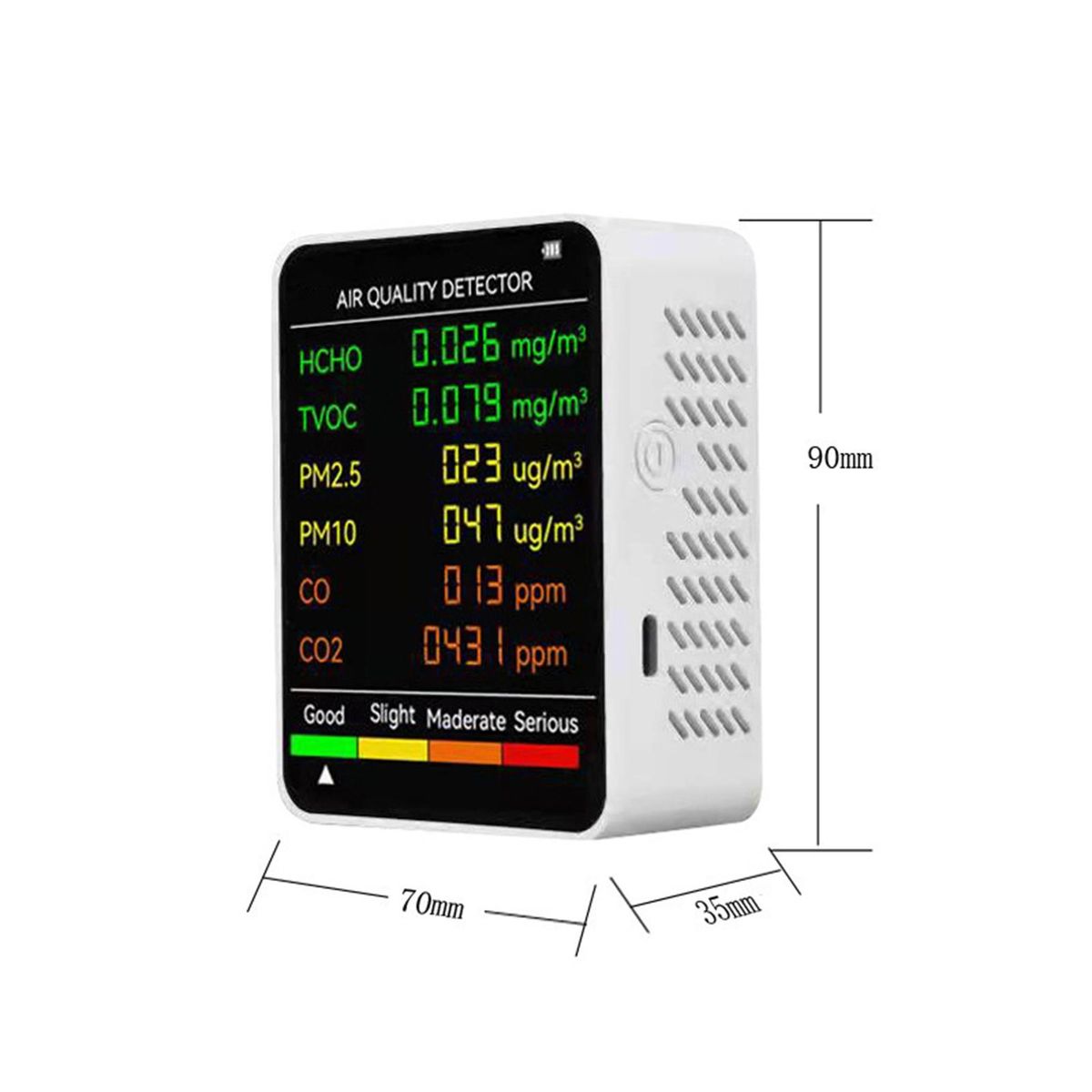 Air Quality Monitor 6 in 1 Multifunctional Air Quality Monitor White
