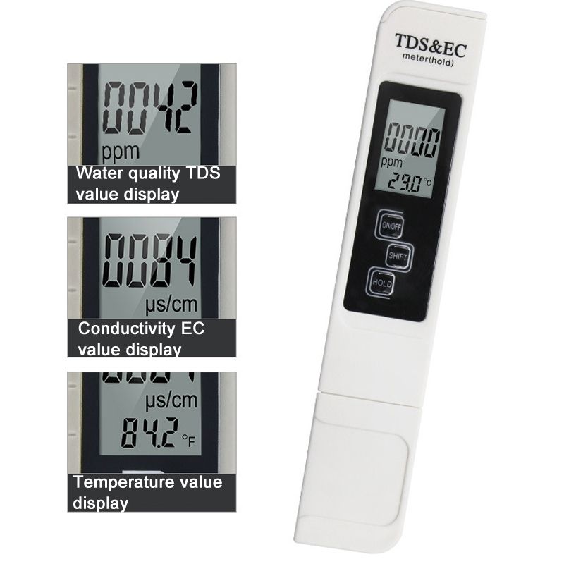 Backlight Model TDS & EC Water Quality Test Pen Backlight Model (White)