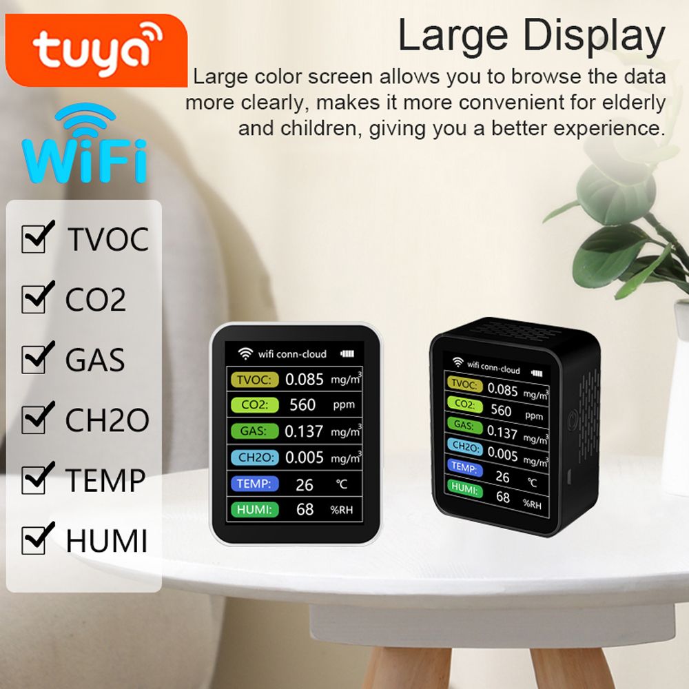 Tuya Wifi Portable Home Office Indoor Desktop Air Quality