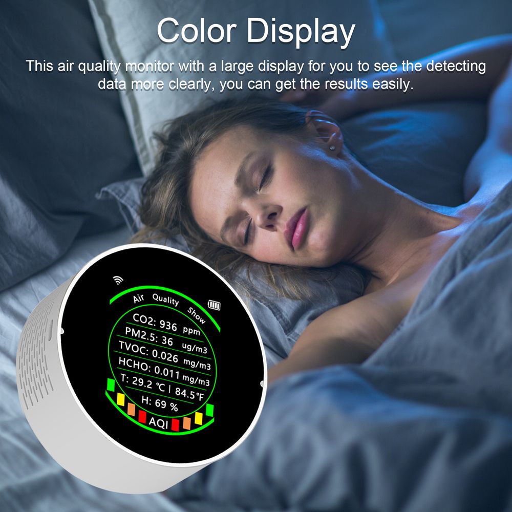 Tuya Wifi 7In1 Multifunctional Air Quality Meter Pm2.5 Co2
