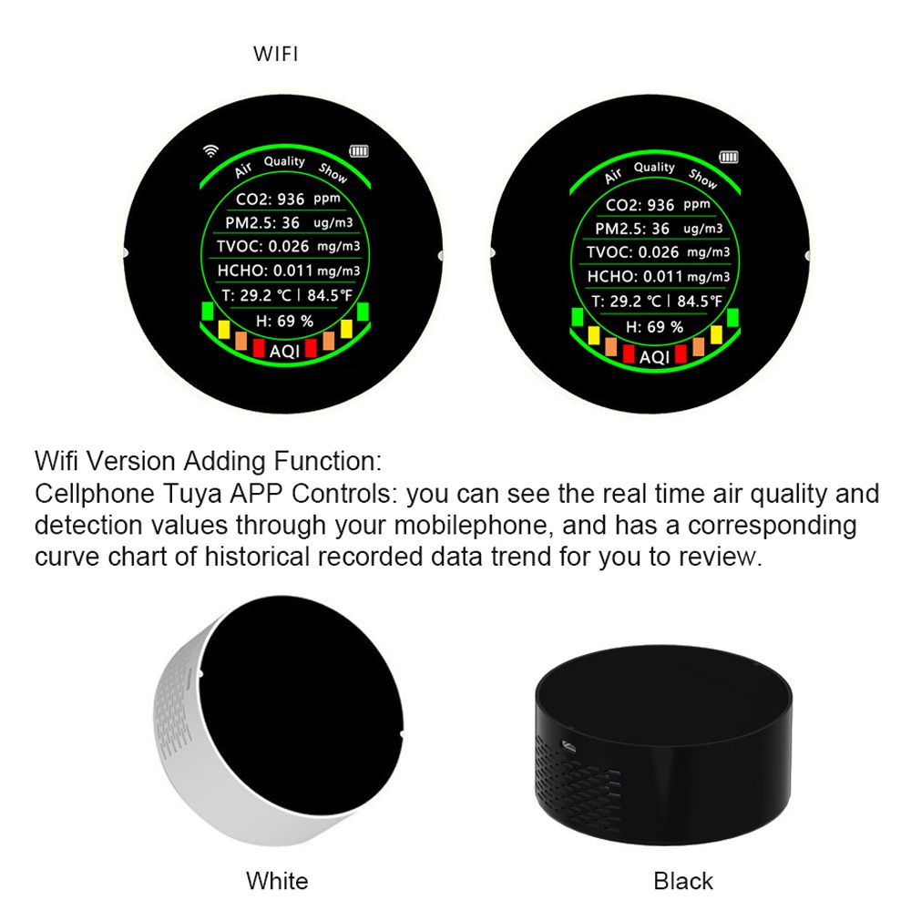Tuya Wifi 7In1 Multifunctional Air Quality Meter Pm2.5 Co2