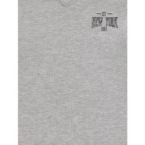 Girls New York Slogan Dress - Grey