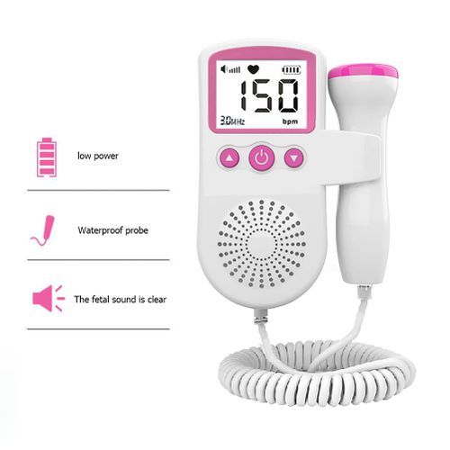 Fetal Doppler Heart Beat Monitor Backlight LCD Probe Baby Heart Beat Monitor