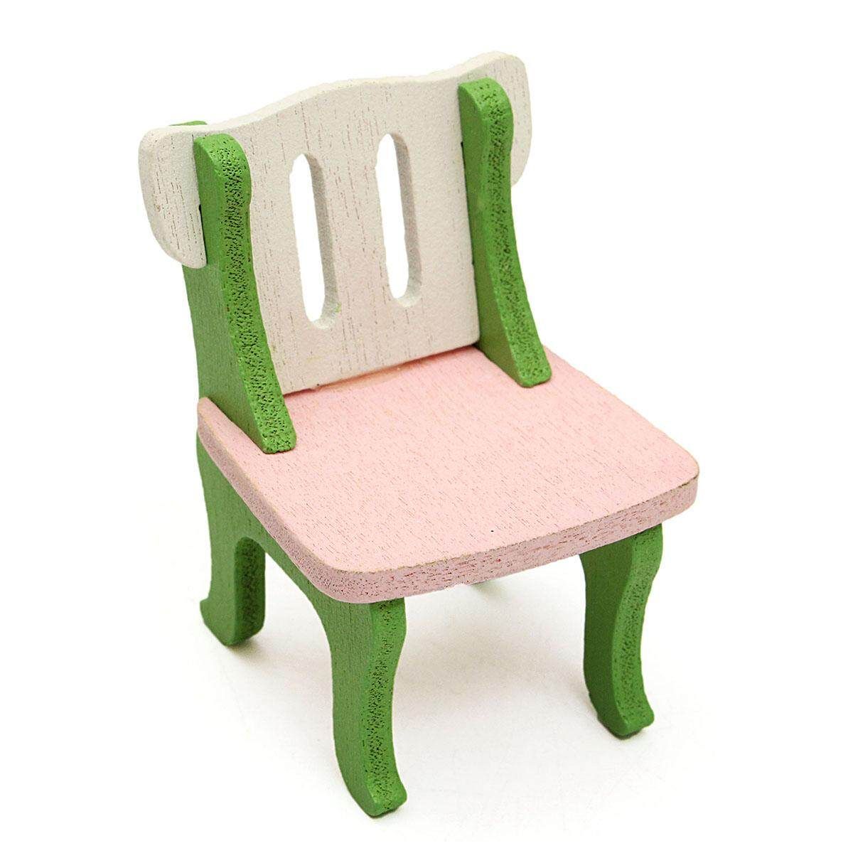 Doll House Miniature Bedroom Wooden Furniture Set Kids Role Pretend Play Toy