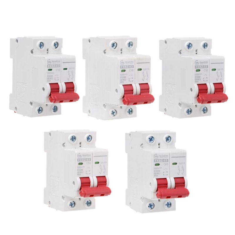 2P DC 1000V Solar Mini Circuit Breaker 10A 16A 32A 50A 63A