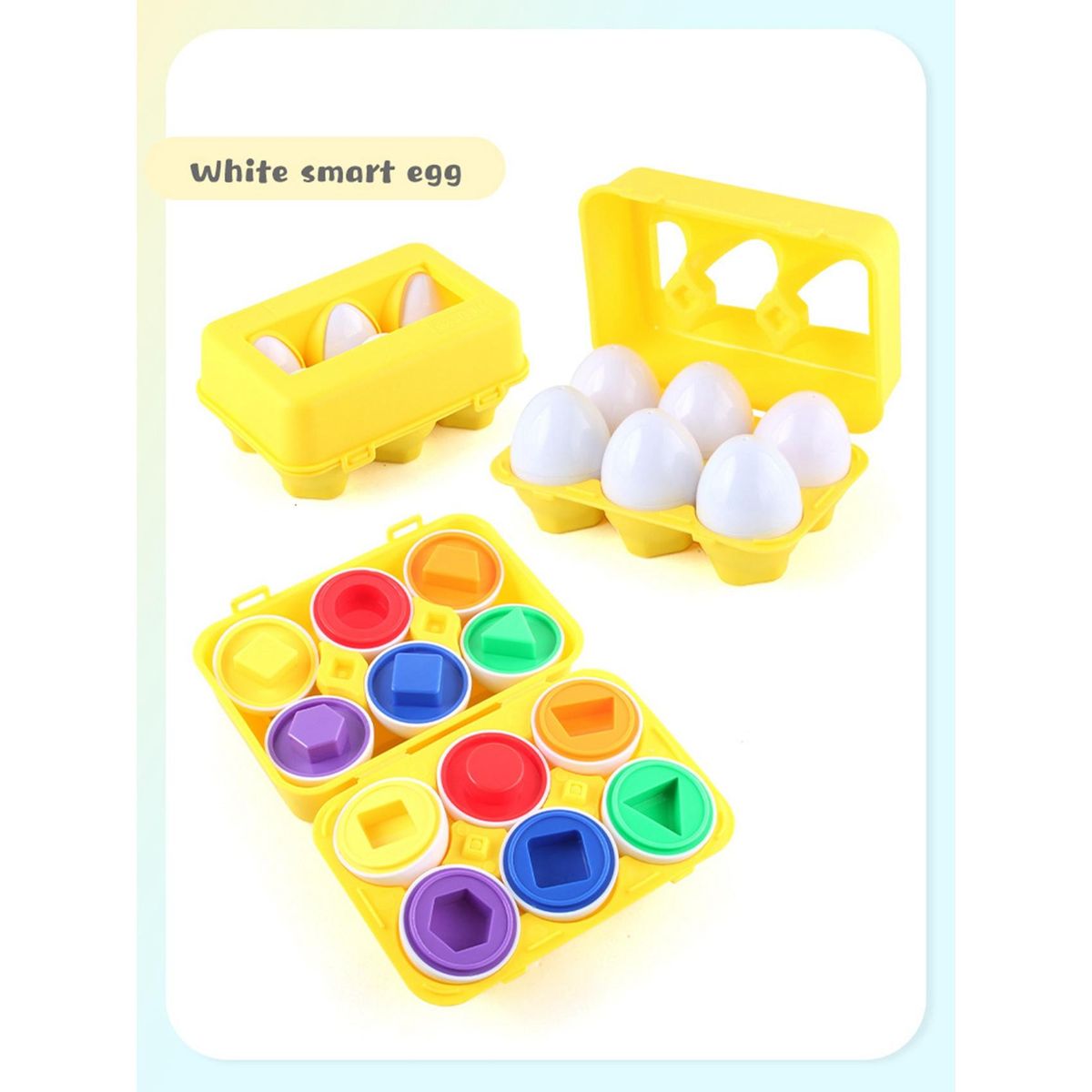 Children's Early Learning Educational DIY Matching Clever Egg Math Toys Mixed Shape Pair Bumping Toys Blue