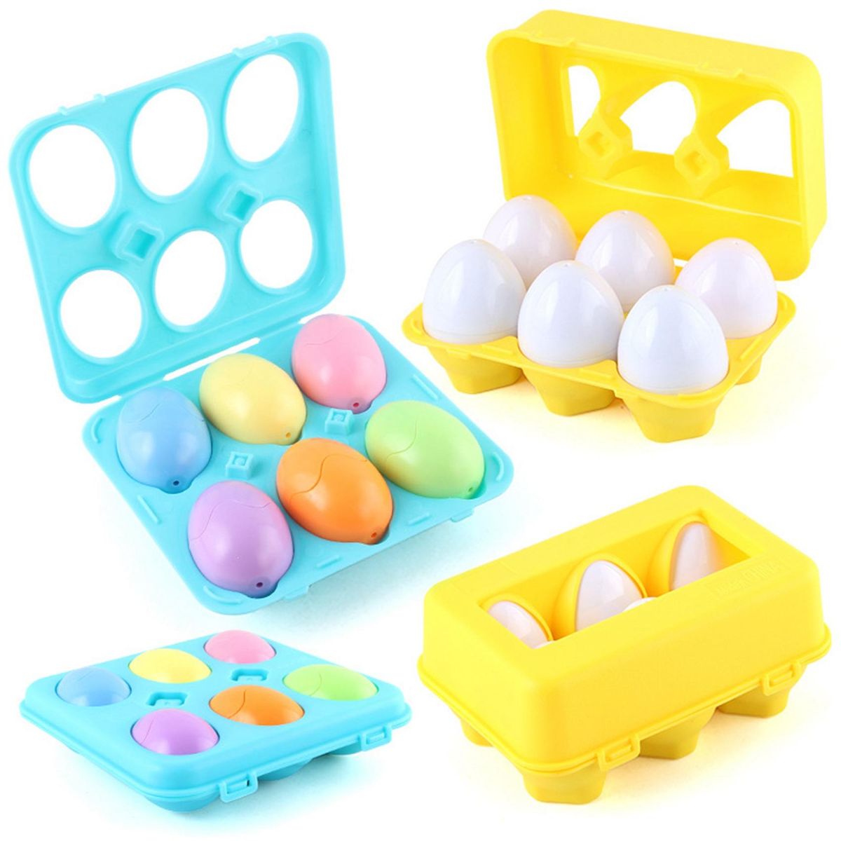Children's Early Learning Educational DIY Matching Clever Egg Math Toys Mixed Shape Pair Bumping Toys Blue