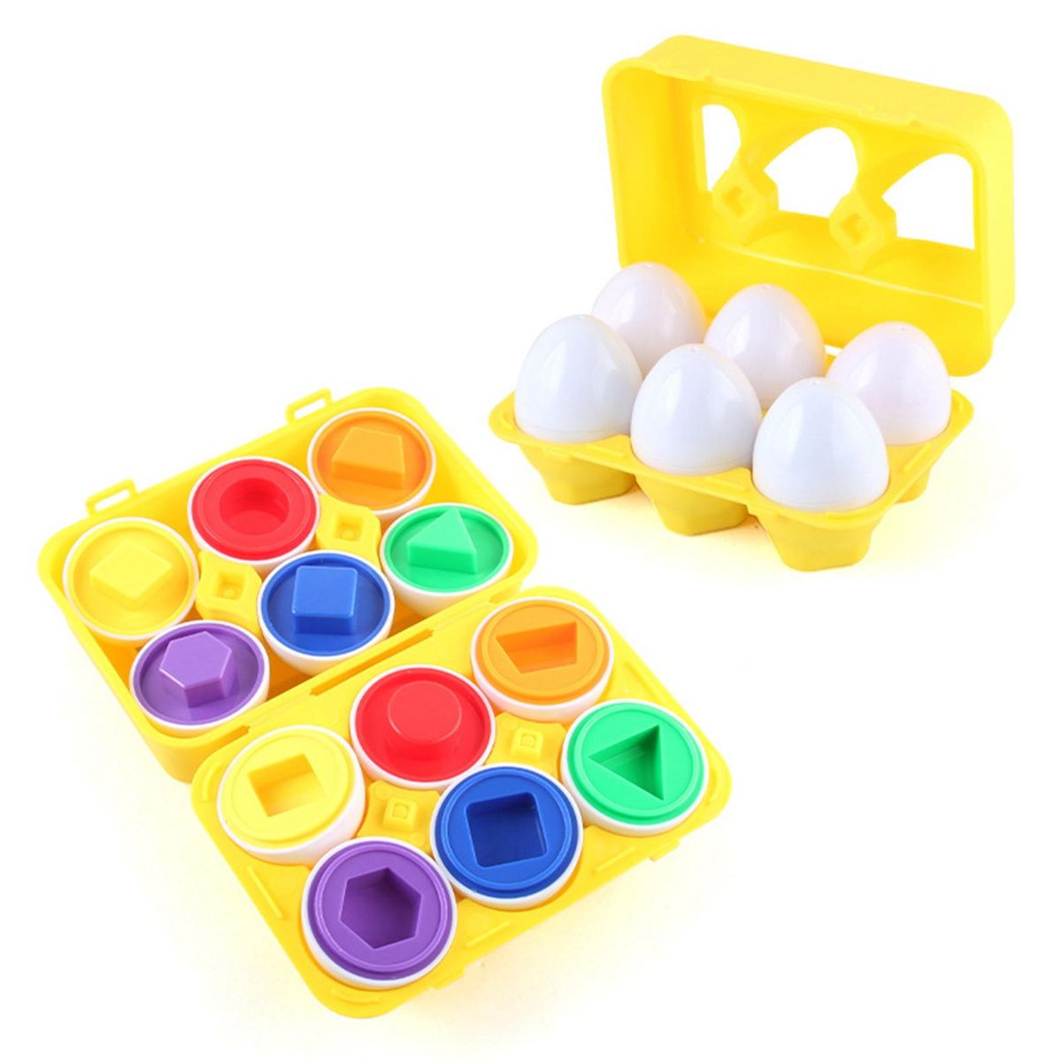 Children's Early Learning Educational DIY Matching Clever Egg Math Toys Mixed Shape Pair Bumping Toys Blue