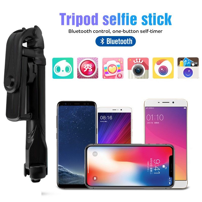 New Bluetooth Remote Controller Hand-held Selfie Stick Tripod. Perfect For Pictures, Video Recording. Compatible With Android & IPhone