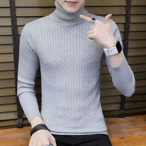 Men/Women Turtle Neck Top/ Cooperate- Grey