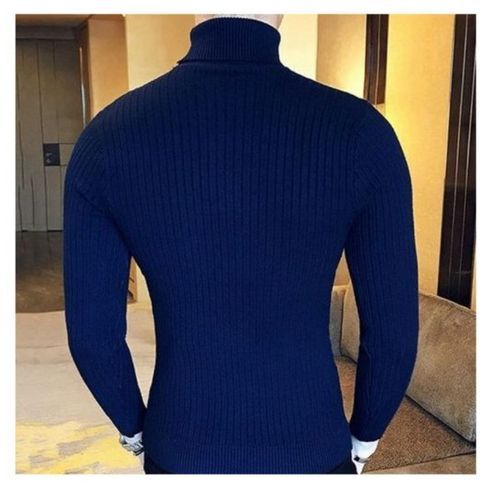 Men/Women Turtle Neck Top/ Cooperate Navy Blue
