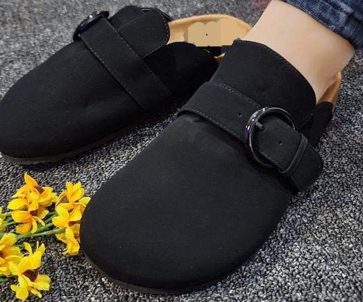 2022 Ladies Half Suede Buckle Styled  Slippers