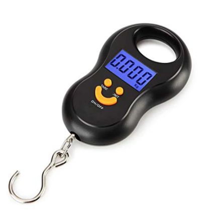 Black Electronic 50Kg 10g Hanging Scale LCD Digital Scale BackLight Fishing Weights Pocket Scale Luggage Scales