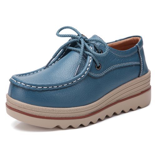 Women Platform Shoes Big Size Leather Shoes Casual