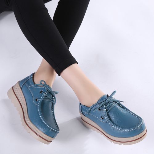 Women Platform Shoes Big Size Leather Shoes Casual