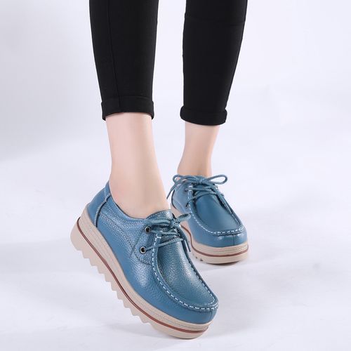Women Platform Shoes Big Size Leather Shoes Casual