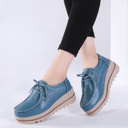 Women Platform Shoes Big Size Leather Shoes Casual