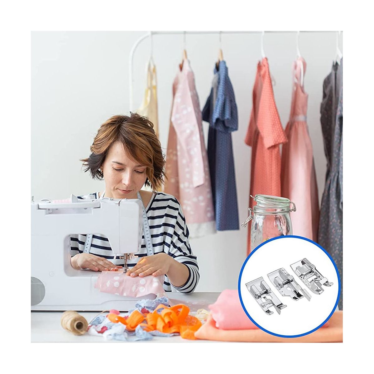 in Ditch Foot and 14 Inch Quilting Patchwork Presser Foot Set for Household Multi-Function Sewing Machines