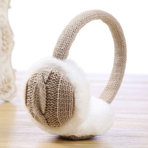 1pc Winter Warm Earmuffs Knitted Children Ear Muffs For Boy Earmuffs For Girls Baby Gift Ear Warmers(#BK)