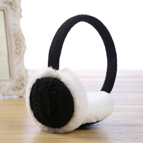 1pc Winter Warm Earmuffs Knitted Children Ear Muffs For Boy Earmuffs For Girls Baby Gift Ear Warmers(#BK)