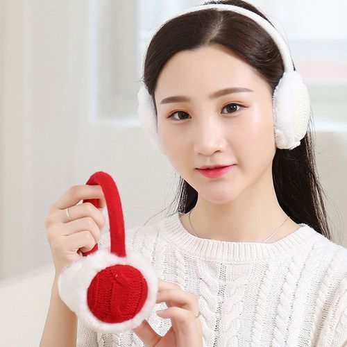 1pc Winter Warm Earmuffs Knitted Children Ear Muffs For Boy Earmuffs For Girls Baby Gift Ear Warmers(#BK)