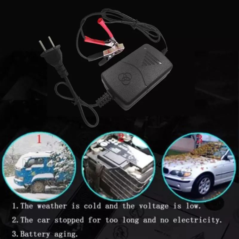12V US Plug/EU Plug Smart Compact Battery Sealed Lead Acid Rechargeable Automatic Battery Charger Per Car Truck Motorcycle