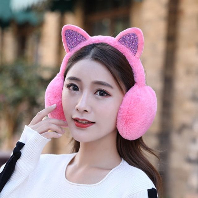 Ladies Girls Earmuffs Cute Furry Ear Muffs Comfy Soft Snow