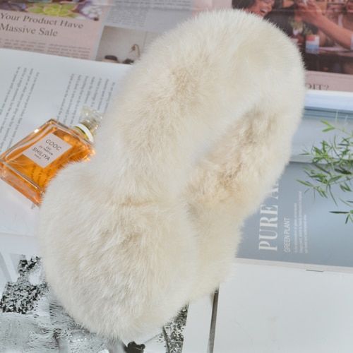 Winter Outdoor Windproof Women Real Rex Rabbit Fur Earmuffs