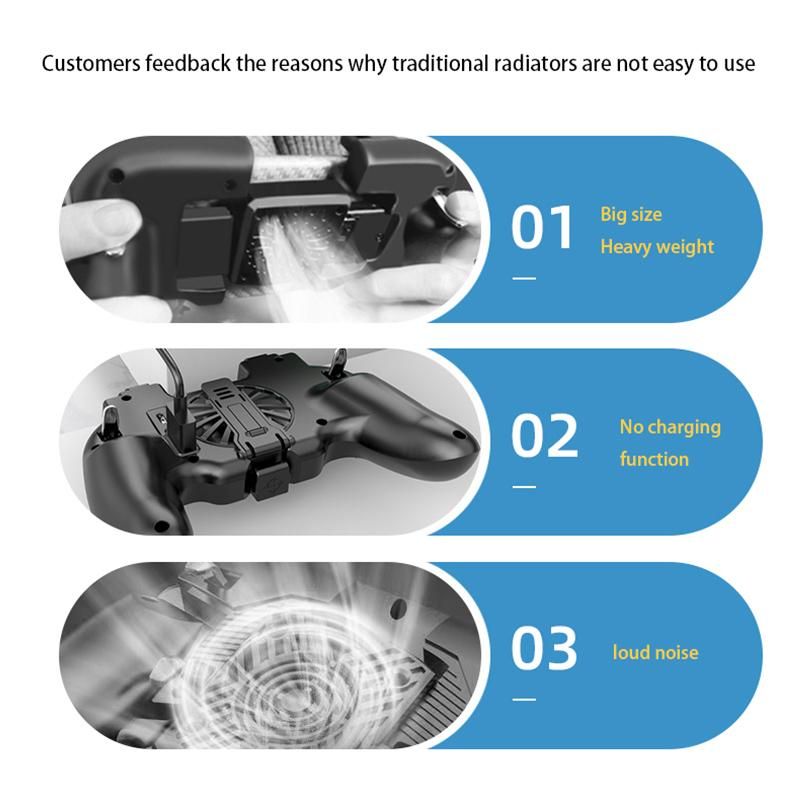 P11 Mobile Phone Cooler Cooling Fan Game Pad Holder Bracket Fan Radiator for Smartphone Tablet