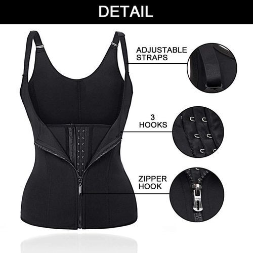 Strong Waist Trainer Body Shaper With DoublePower-Zip & Hook