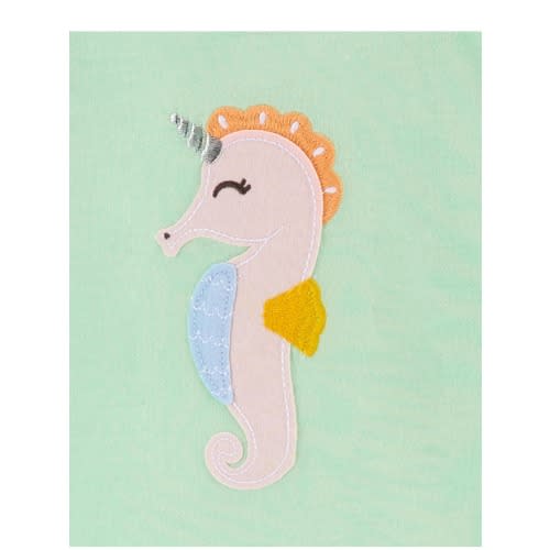Girls Seahorse Pyjama Nightgown 2in1(size Run Small)