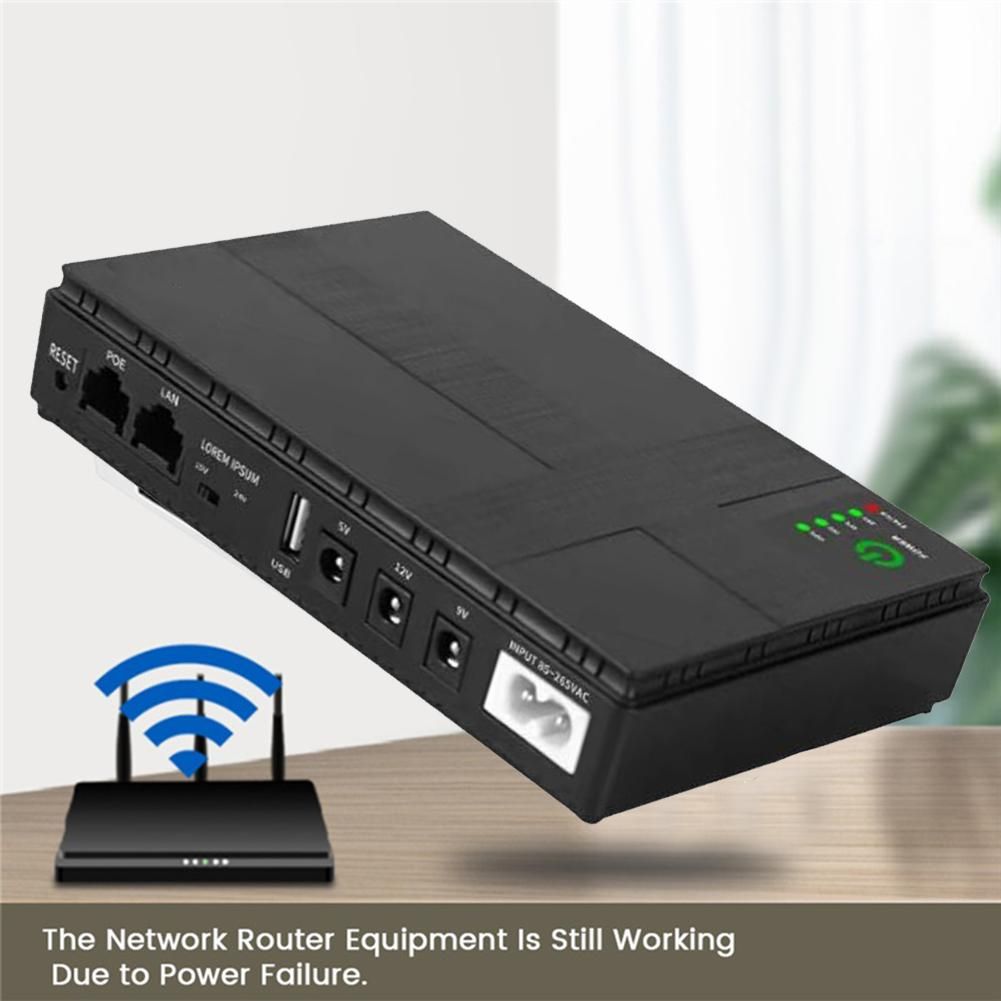 5V 9V 12V Uninterruptible Power Supply Mini UPS POE 10400MAh Battery for CCTV WiFi RouterUS Plug