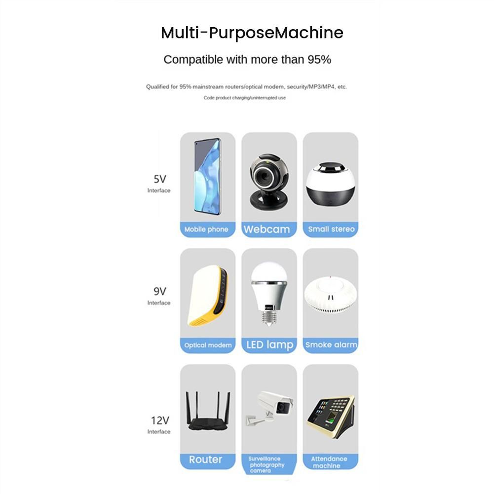 5V 9V 12V Uninterruptible Power Supply Mini UPS POE 10400MAh Battery for CCTV WiFi RouterUS Plug