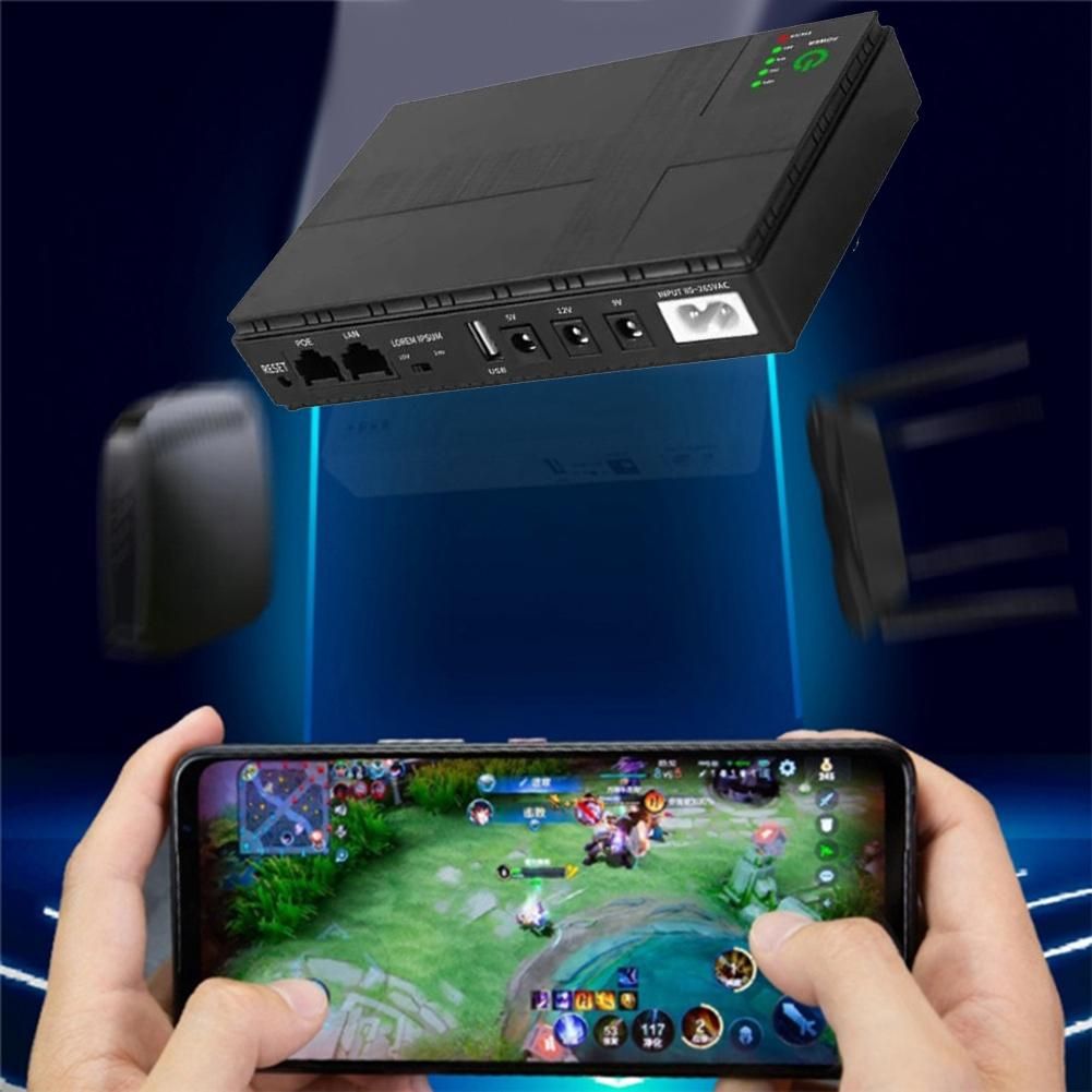 5V 9V 12V Uninterruptible Power Supply Mini UPS POE 10400MAh Battery for CCTV WiFi RouterUS Plug