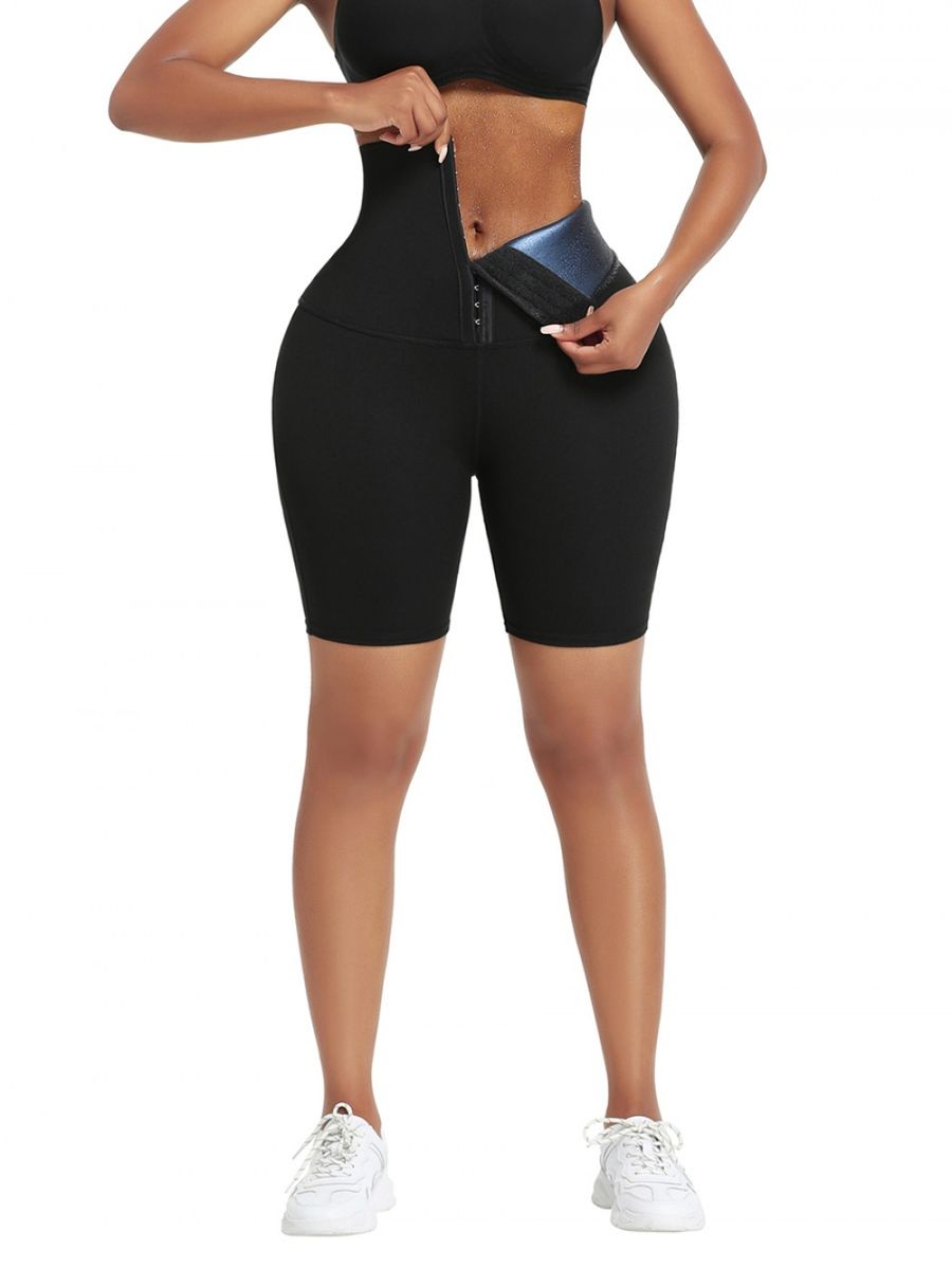 3 ADJUSTABLE HOOKS WAISTRAINER SHORTS WITH NEOPRENE