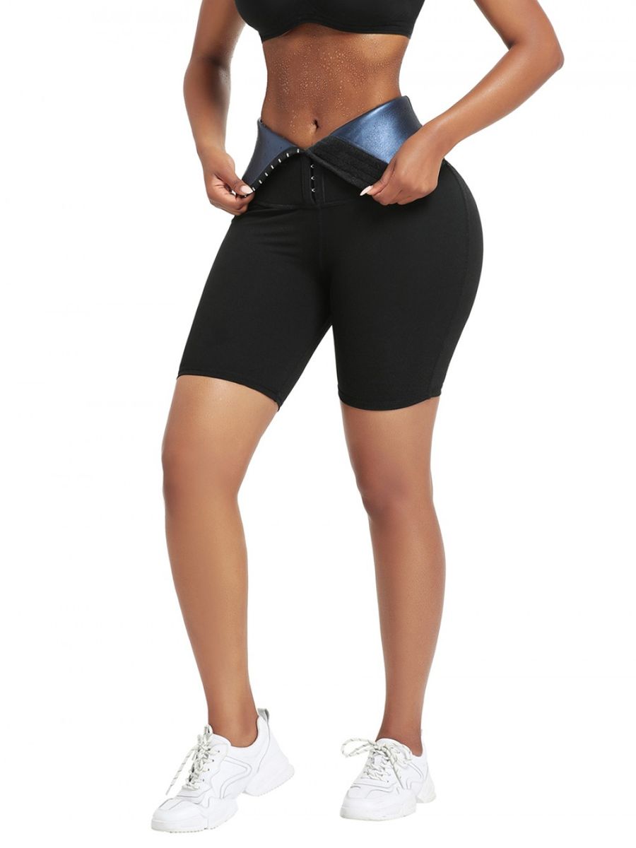 3 ADJUSTABLE HOOKS WAISTRAINER SHORTS WITH NEOPRENE