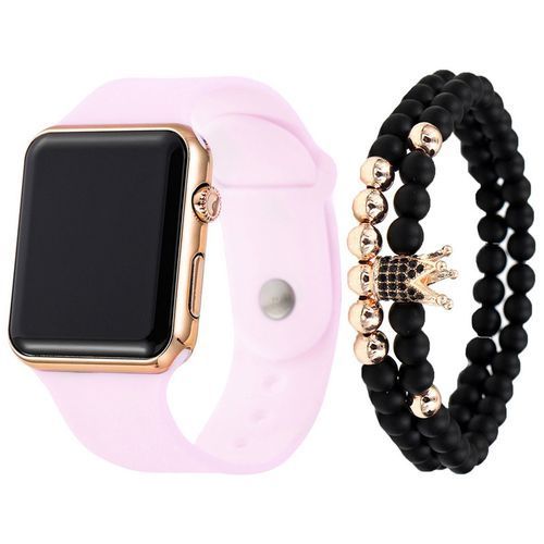 Simple LED Silicone Electronic Watch + Bracelet Set