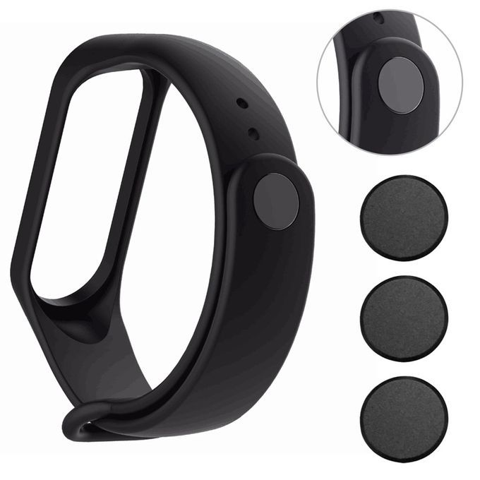 3P S Repla Ement A  Essories Band Bu Kle Sport Bra Elet Repla Ement Wat H Band Strap Bu Kle For XiaoMi Band 5-black