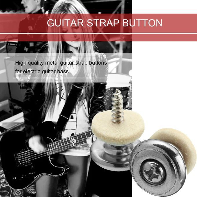 Durable Guitar Strap  Ons With Mushroom Head Guitar Parts A  Essories-golden+silver