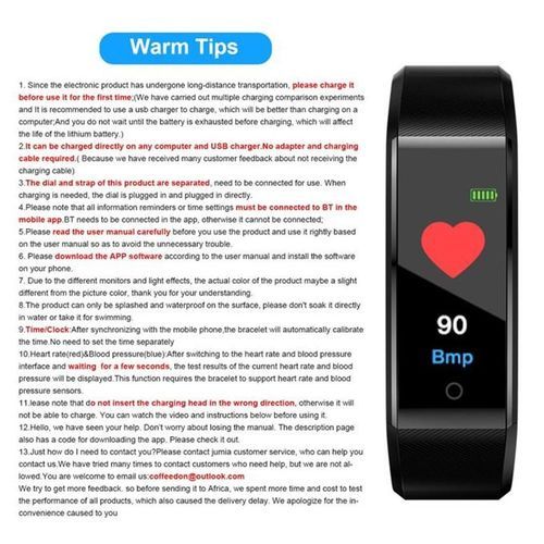 Sports Smart Watch Heart Rate Blood Pressure Bracelet