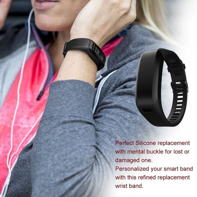 Sili One Smart Bra Elet Repla Ement Strap Wat Hband For GARMIN VIVOSMART HR-black